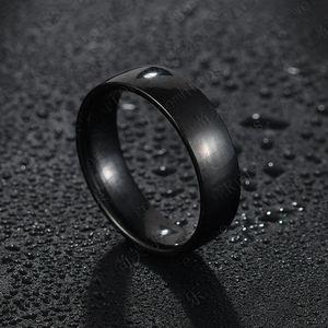 HOST PICK Men's Black Titanium Ring Size 9